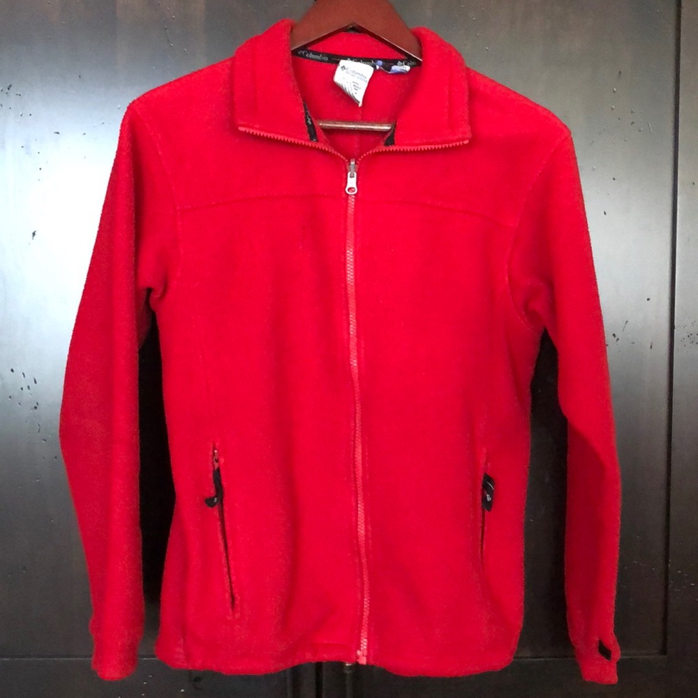 Columbia Red Full-Zip Fleece Jacket